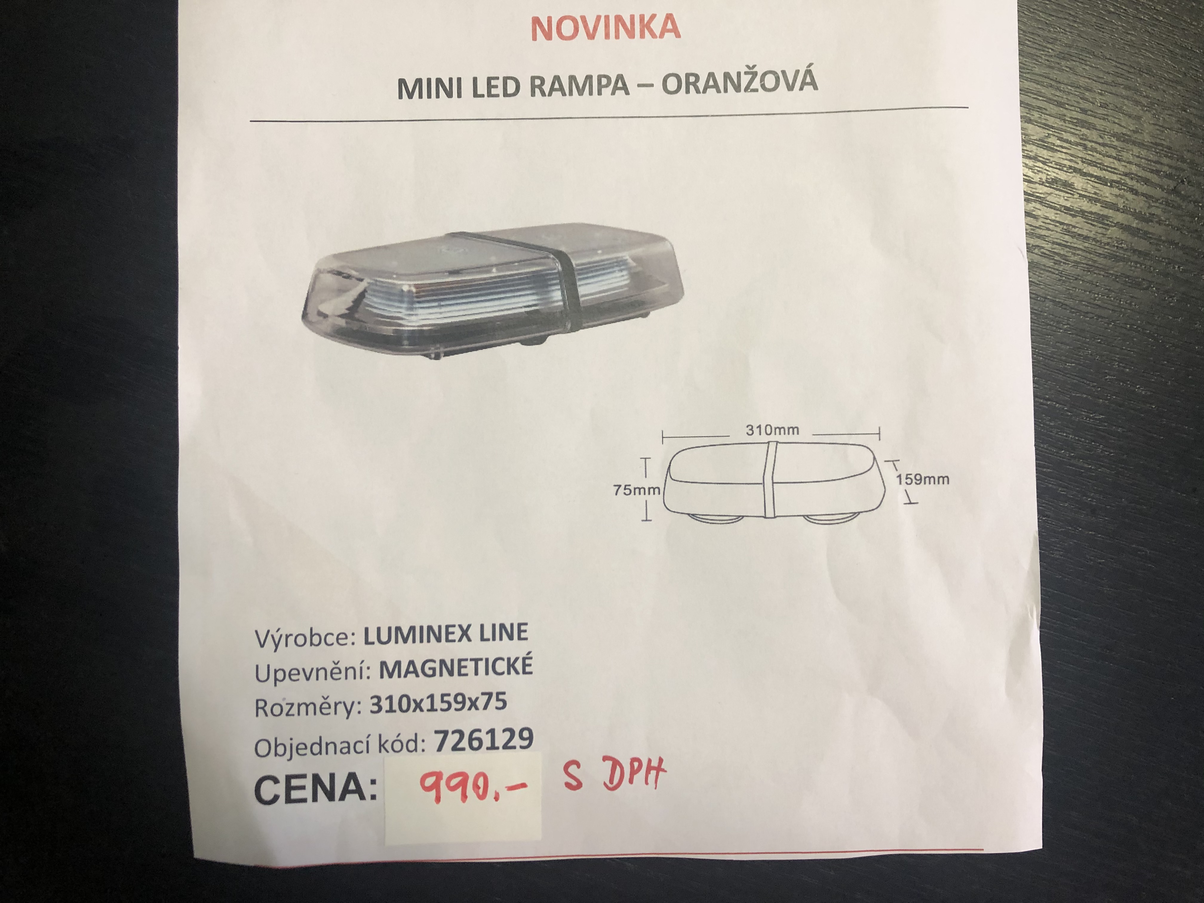 LED Rampa 12/ 24 V-maják oranž.