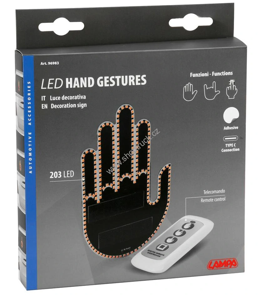 Dekorace LED ruka s gesty