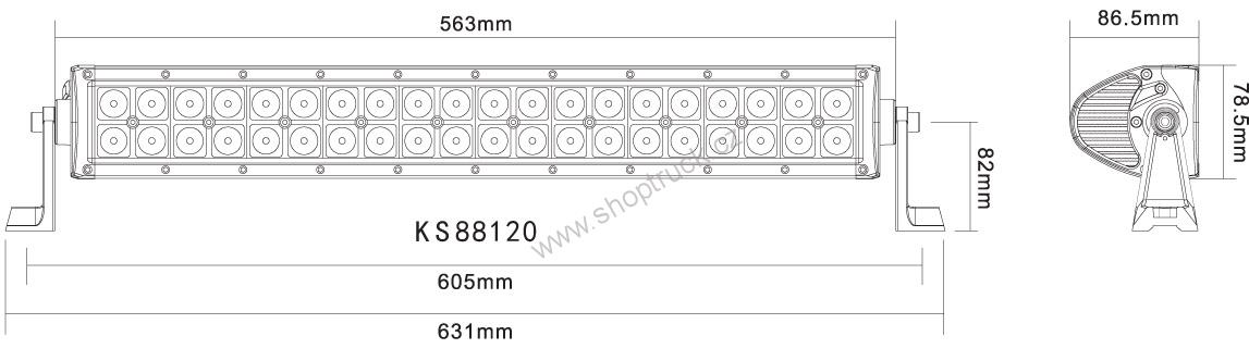 Světlo pracovní  LED 12/24V 120W 55cm