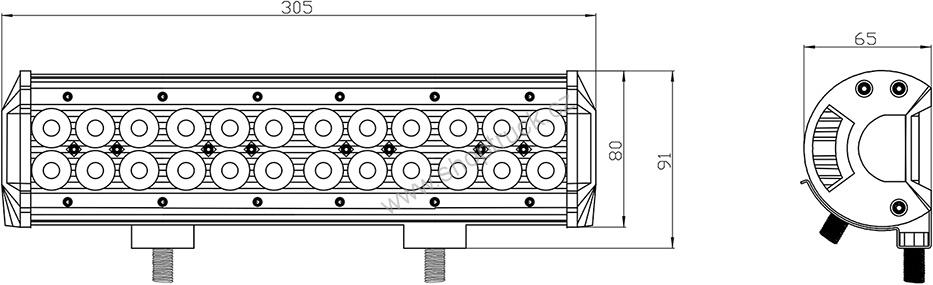 Světlo pracovní LED 12/24V 72W 30cm